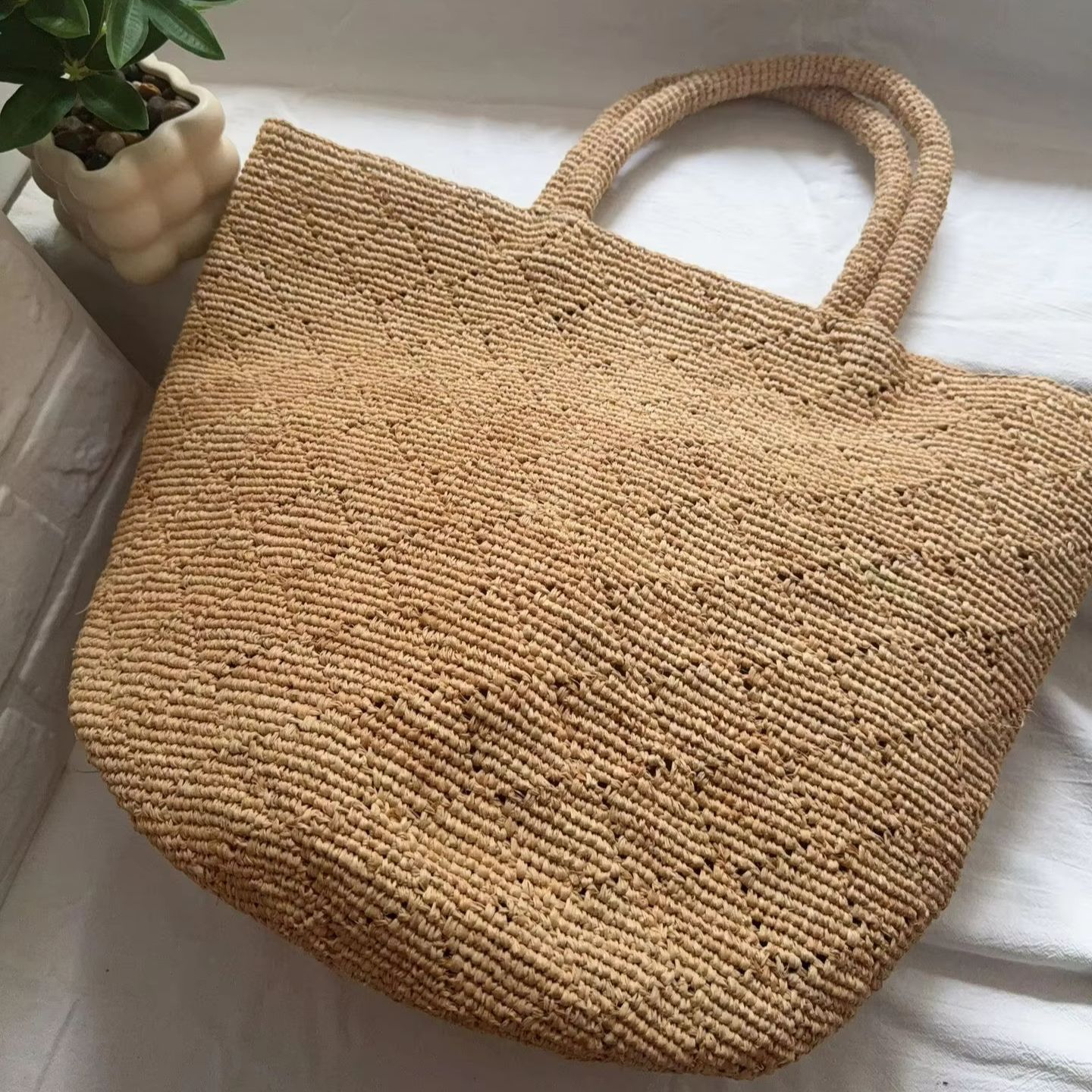 Fashion Style Ins Crochet Hand - đánh giá và giá Women'S Raffia Bags